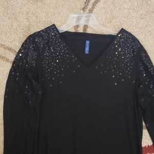 Black Falls Creek Sequin Bling top sz L